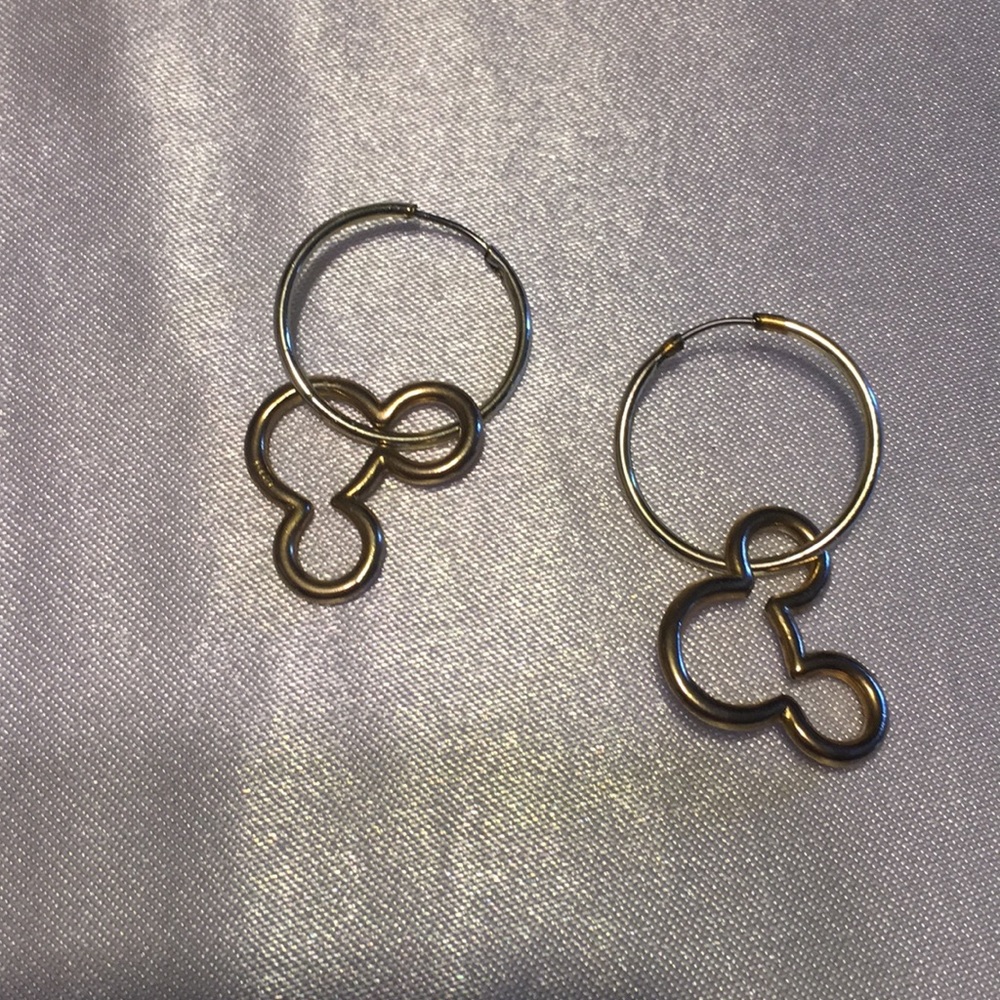 Mickey Mouse gold charmed hoop earrings - Picture 8 of 8